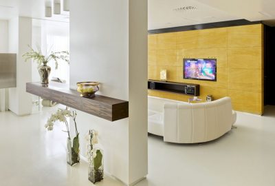 Projekt wnętrz Rzeszów-apartament w nowoczesnym stylu z użyciem fornirów